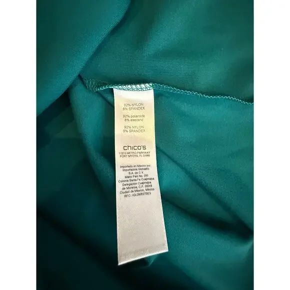 Chico’s Teal Stretch Tank Top Size 3 XL Classic Layering Basic - Picture 4 of 6